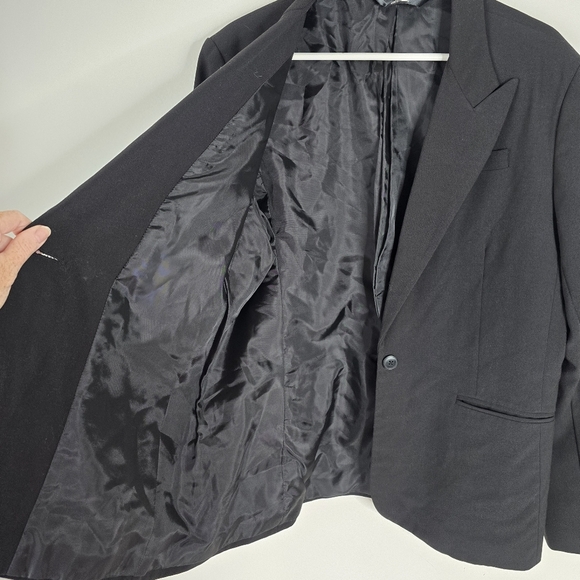 Norma Kamali Black Single Breasted Button Front Blazer Size 18 Careerwear - Picture 8 of 15